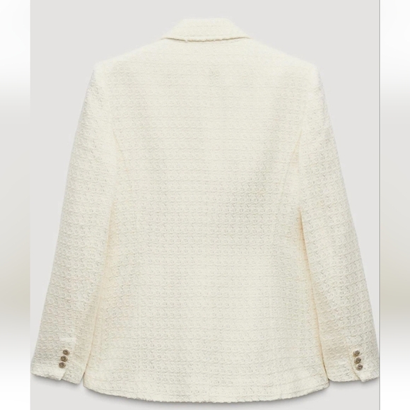 Zara Textured Double Breasted Tweed Blazer Kate Middleton  Size L - Picture 14 of 16